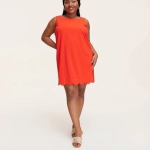 NWOT Kate Spade Vibrant Red Scallop Hem Mini Shift Dress